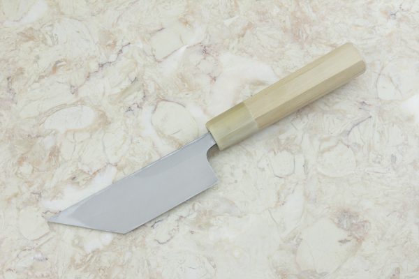4.03 sun White Steel Kasumi Edo-saki Unagi-bocho #6, Traditional Handle w/ Inlay - 147 grams