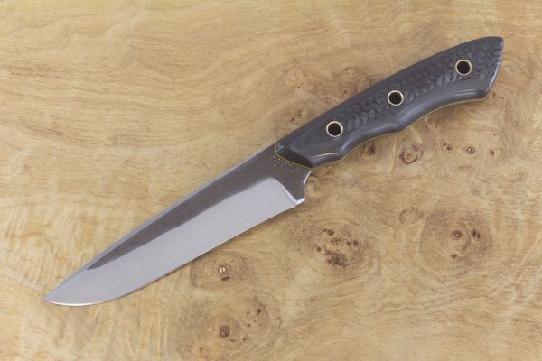 229mm Compact FS1 Knife #44, Stainless 410 White Steel, F40 Unidirectional Carbon Fiber w/ Yellow Liners - 134 Grams