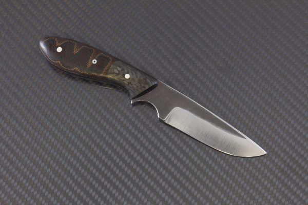 174mm Original Neck Knife, Snakeskin Micarta with F10 Carbon Fiber Bolster - 74 grams