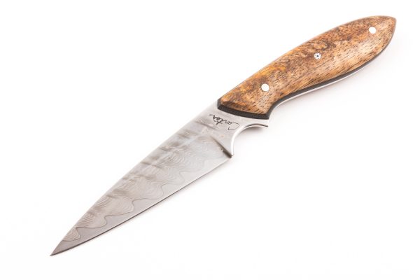 3.82" Carter #1713 White/Damascus Pointy Wharncliffe